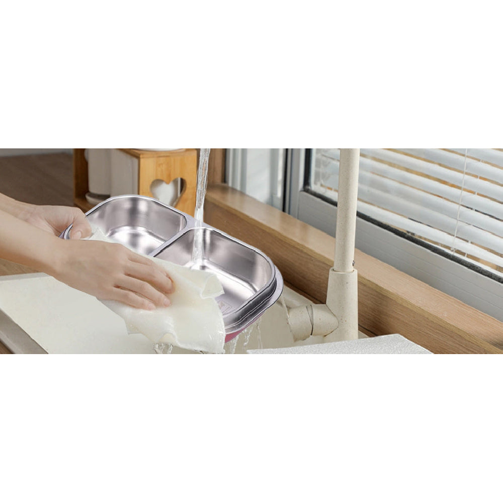 Adult Bento Lunch Box: 1200ml 2-Layer Design with Spoon for Office & Travel - Take Fire