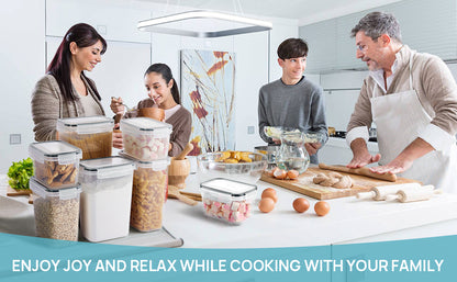 Airtight Kitchen Canisters: 24-Pc BPA-Free Set with Labels for Cereal & Sugar Storage - Take Fire