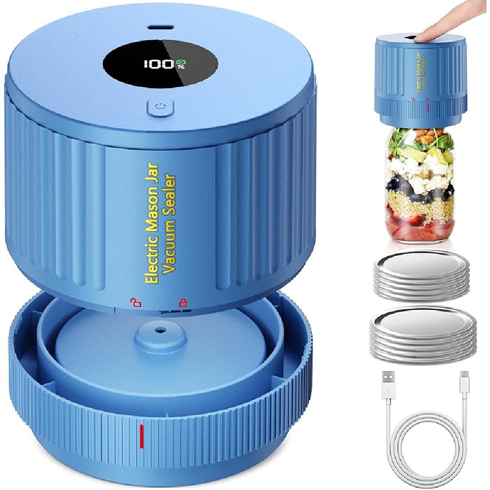 Automatic Jar Sealer Kit: One-Touch Vacuum Sealing for Wide/Regular Mouth Mason Jars - Take Fire
