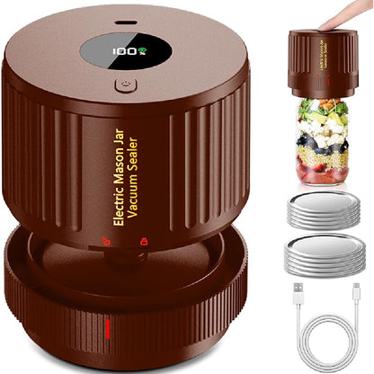 Automatic Jar Sealer Kit: One-Touch Vacuum Sealing for Wide/Regular Mouth Mason Jars - Take Fire
