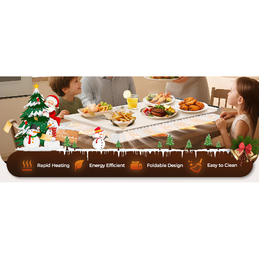 Food Warming Mat 26x15": 6 Temp & Timer Settings with Child Lock for Buffets & Parties - Take Fire