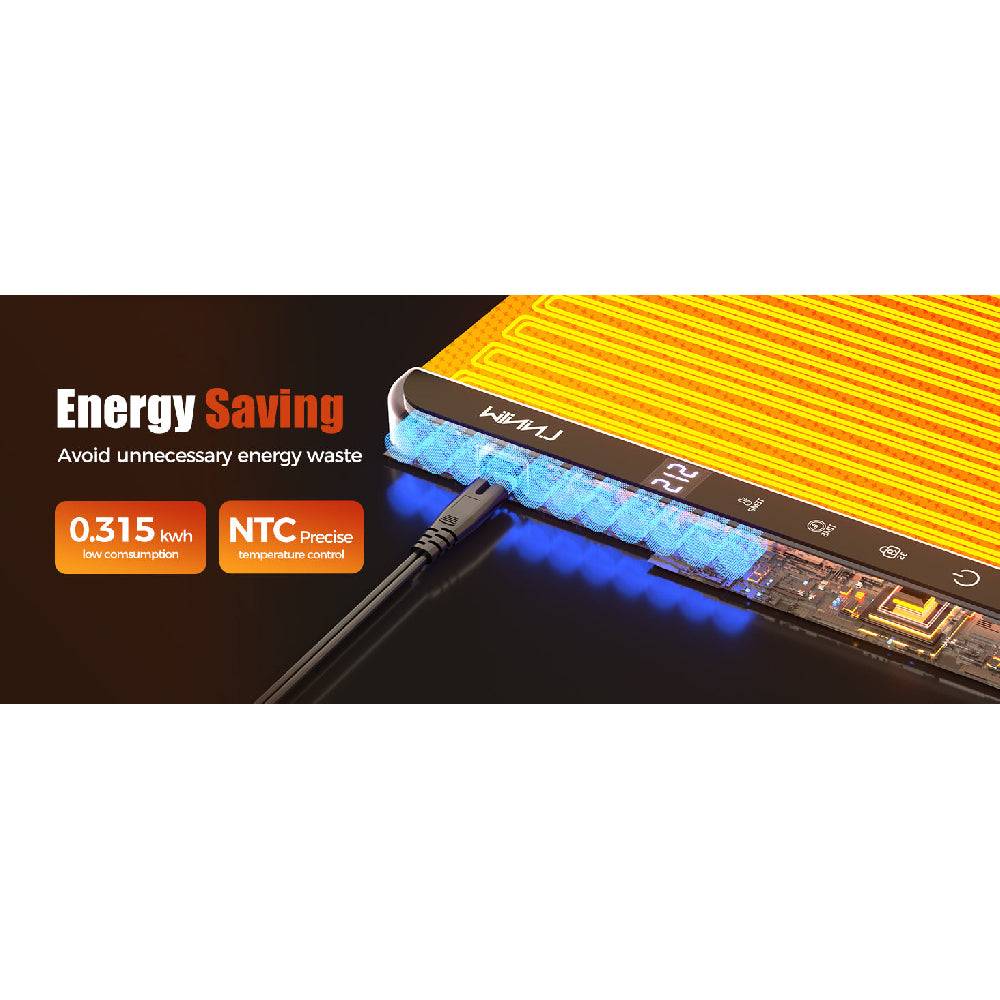 Food Warming Mat 26x15": 6 Temp & Timer Settings with Child Lock for Buffets & Parties - Take Fire