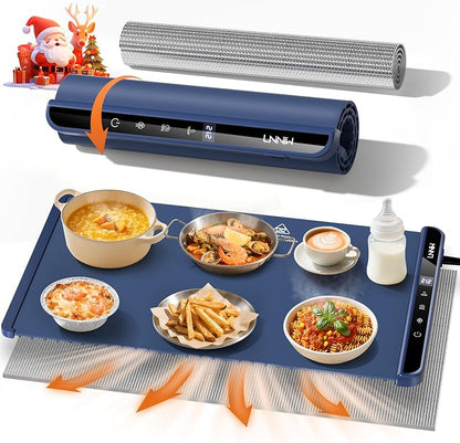 Food Warming Mat 26x15": 6 Temp & Timer Settings with Child Lock for Buffets & Parties - Take Fire