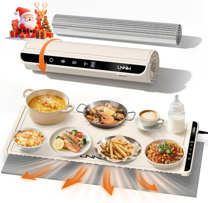Food Warming Mat 26x15": 6 Temp & Timer Settings with Child Lock for Buffets & Parties - Take Fire