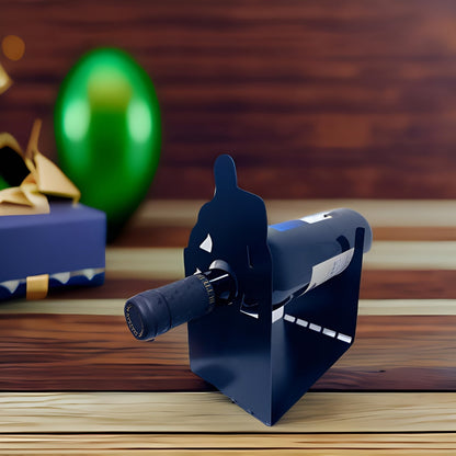 Freestanding Wine Rack: Compact Tabletop Stand for Decorative Bottle Display (Black) - Take Fire