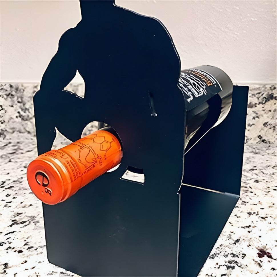 Freestanding Wine Rack: Compact Tabletop Stand for Decorative Bottle Display (Black) - Take Fire