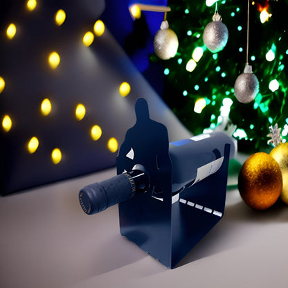 Freestanding Wine Rack: Compact Tabletop Stand for Decorative Bottle Display (Black) - Take Fire