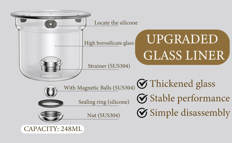 Magic Glass Teapot 600ml: Push-Control Lid with Strainer for Home & Office Use - Take Fire