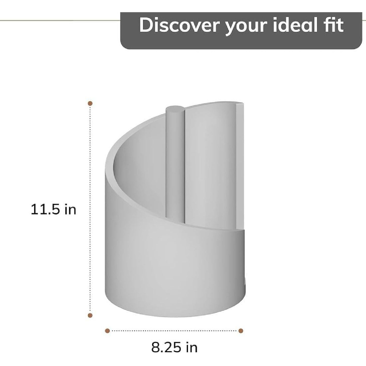One-Hand Paper Towel Holder: Mango Wood Base & Iron Stand for Jumbo Rolls (Gray) - Take Fire