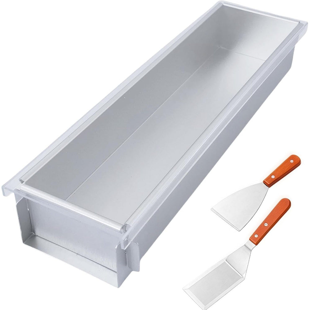 Removable Frame Cake Pan: Aluminum Rectangular Mold with Lid & Stainless Spatula - Take Fire