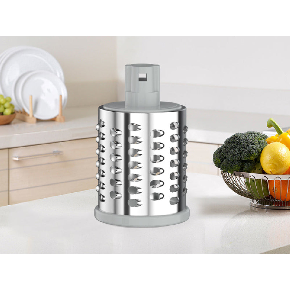 Rotary Cheese Grater with Suction Base: 3 Blades for Cheese, Nuts & Vegetables, Includes Brush (Black) - Take Fire