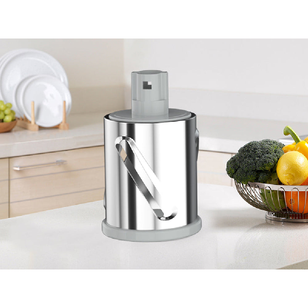 Rotary Cheese Grater with Suction Base: 3 Blades for Cheese, Nuts & Vegetables, Includes Brush (Black) - Take Fire