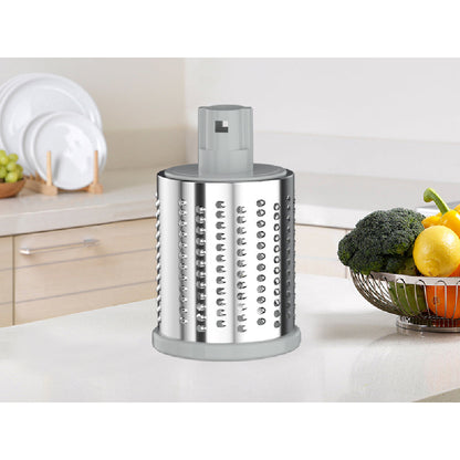 Rotary Cheese Grater with Suction Base: 3 Blades for Cheese, Nuts & Vegetables, Includes Brush (Black) - Take Fire