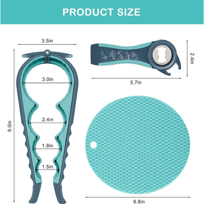 Senior-Friendly Jar Opener: 5-in-1 Non-Slip Tool for Arthritic Hands & Stubborn Lids - Take Fire