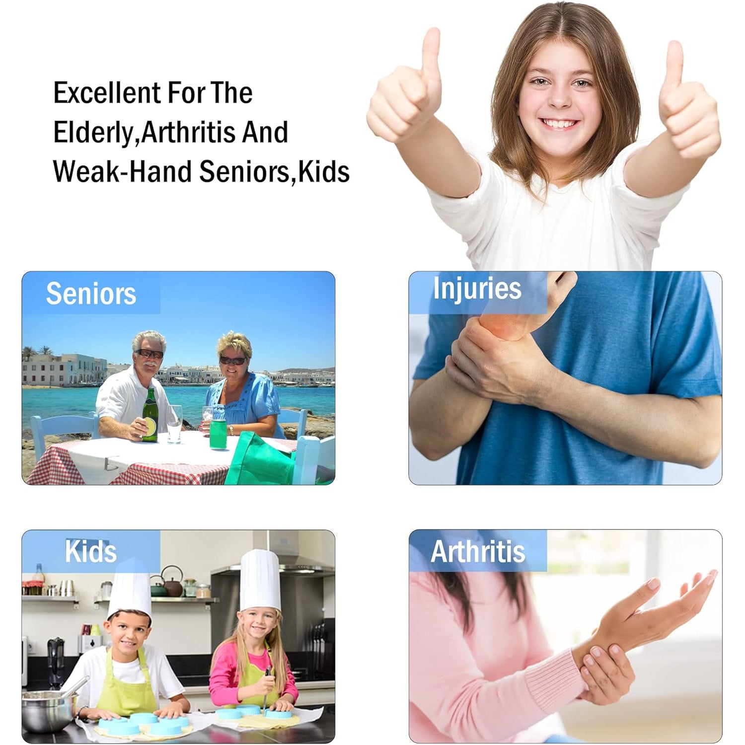 Senior-Friendly Jar Opener: 5-in-1 Non-Slip Tool for Arthritic Hands & Stubborn Lids - Take Fire