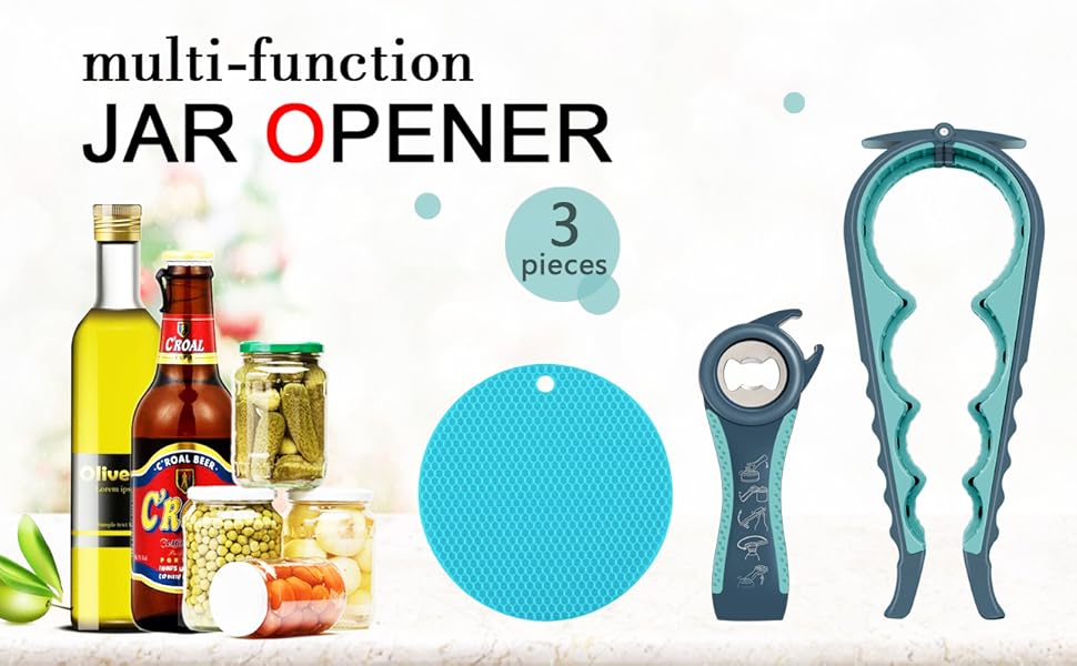 Senior-Friendly Jar Opener: 5-in-1 Non-Slip Tool for Arthritic Hands & Stubborn Lids - Take Fire