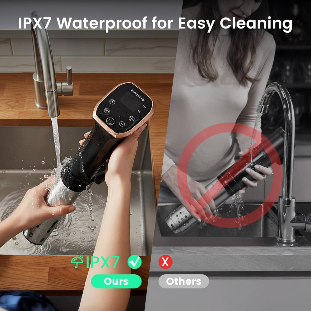Smart Sous Vide Circulator: WiFi Control & Ultra Quiet Stainless Steel Design with Recipes - Take Fire