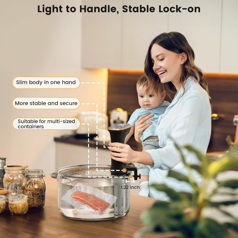 Smart Sous Vide Circulator: WiFi Control & Ultra Quiet Stainless Steel Design with Recipes - Take Fire