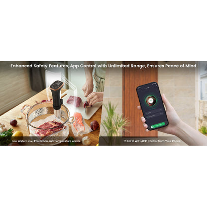 Smart Sous Vide Circulator: WiFi Control & Ultra Quiet Stainless Steel Design with Recipes - Take Fire