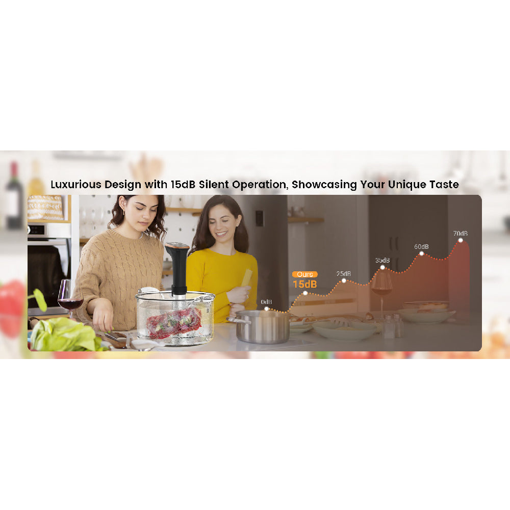 Smart Sous Vide Circulator: WiFi Control & Ultra Quiet Stainless Steel Design with Recipes - Take Fire