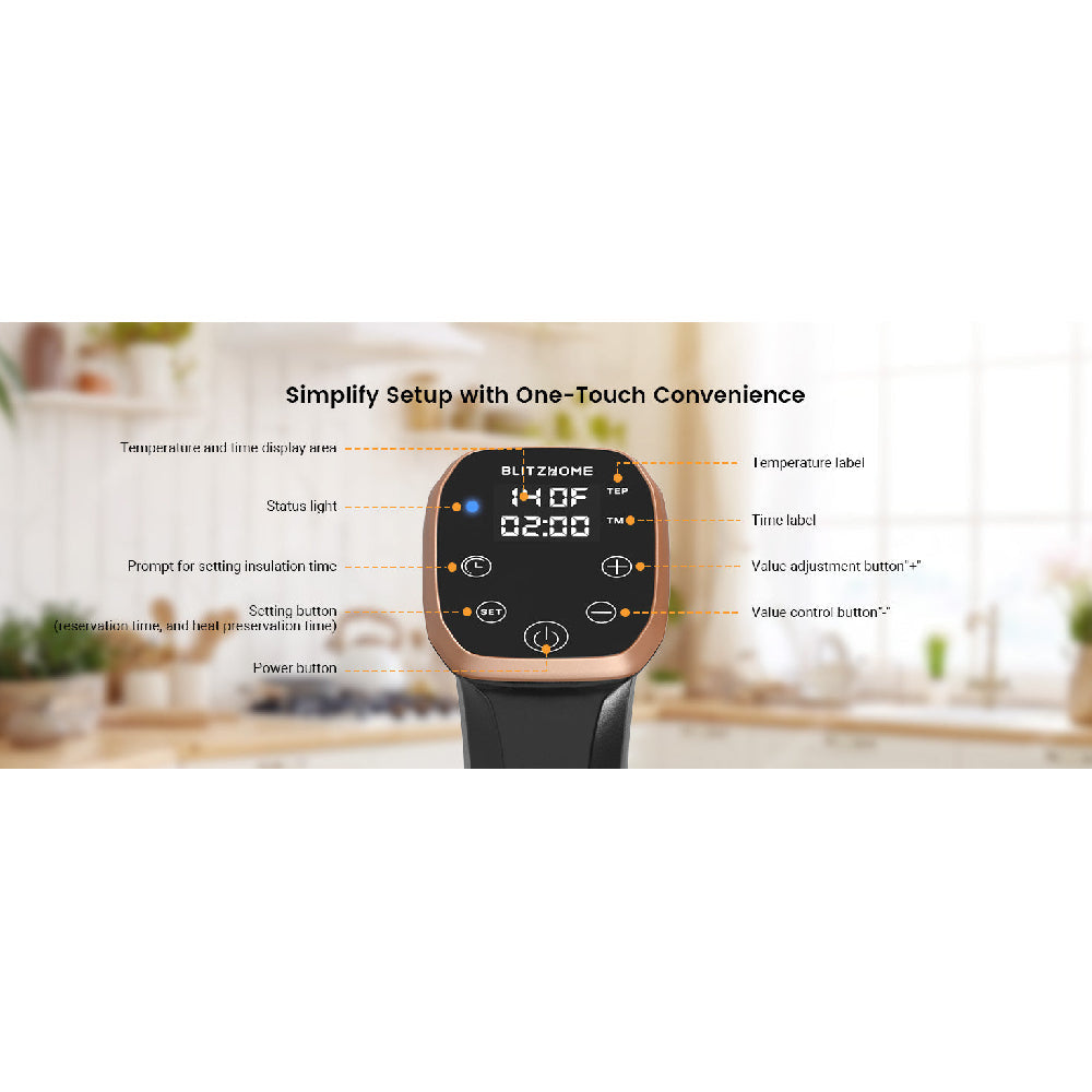 Smart Sous Vide Circulator: WiFi Control & Ultra Quiet Stainless Steel Design with Recipes - Take Fire