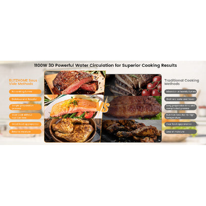 Smart Sous Vide Circulator: WiFi Control & Ultra Quiet Stainless Steel Design with Recipes - Take Fire