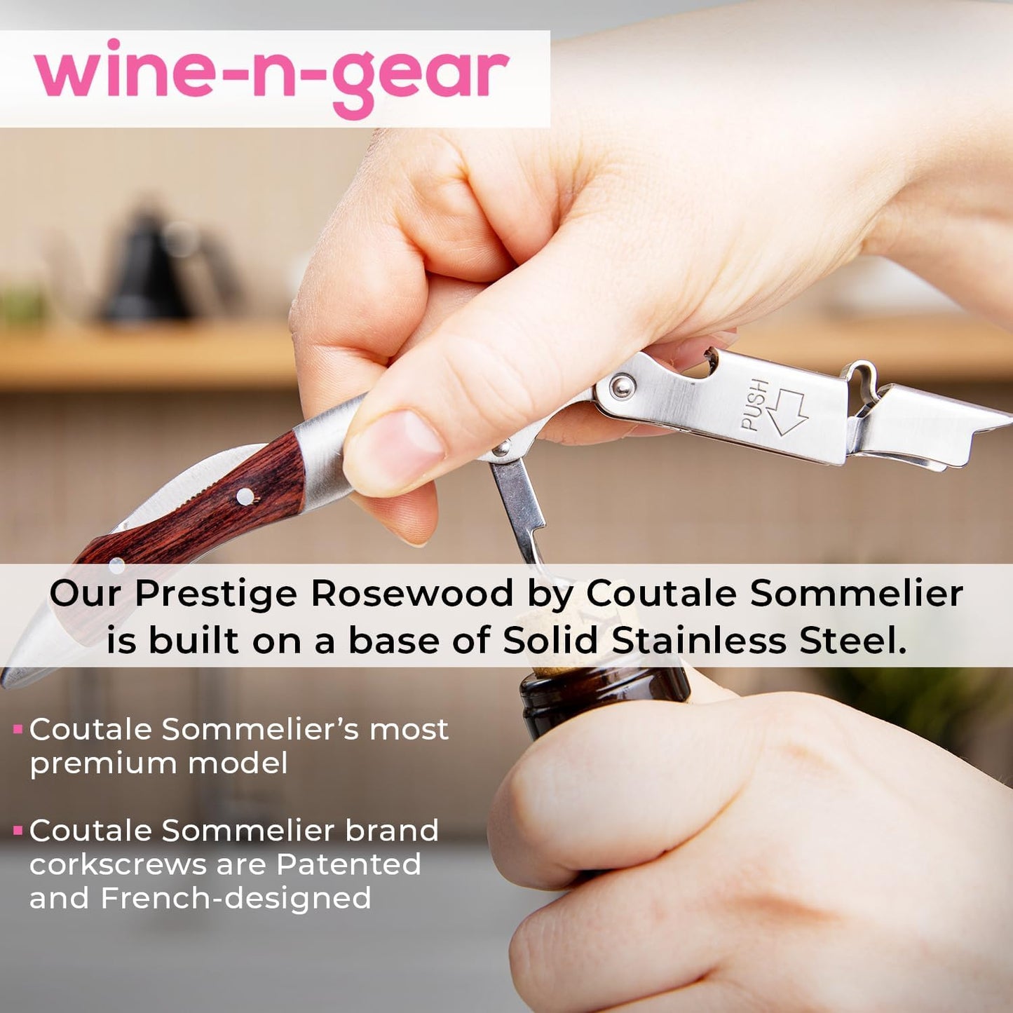 Spring-Loaded Corkscrew: French Patented Double Lever for Effortless Wine Opening - Take Fire