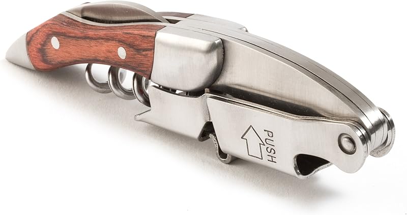Spring-Loaded Corkscrew: French Patented Double Lever for Effortless Wine Opening - Take Fire
