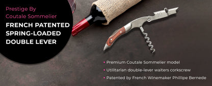 Spring-Loaded Corkscrew: French Patented Double Lever for Effortless Wine Opening - Take Fire