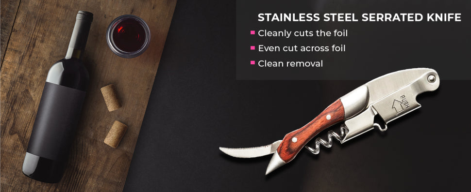 Spring-Loaded Corkscrew: French Patented Double Lever for Effortless Wine Opening - Take Fire