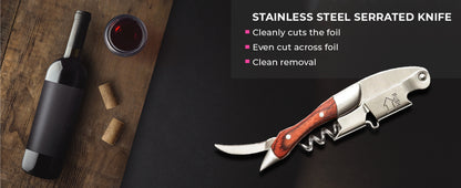 Spring-Loaded Corkscrew: French Patented Double Lever for Effortless Wine Opening - Take Fire