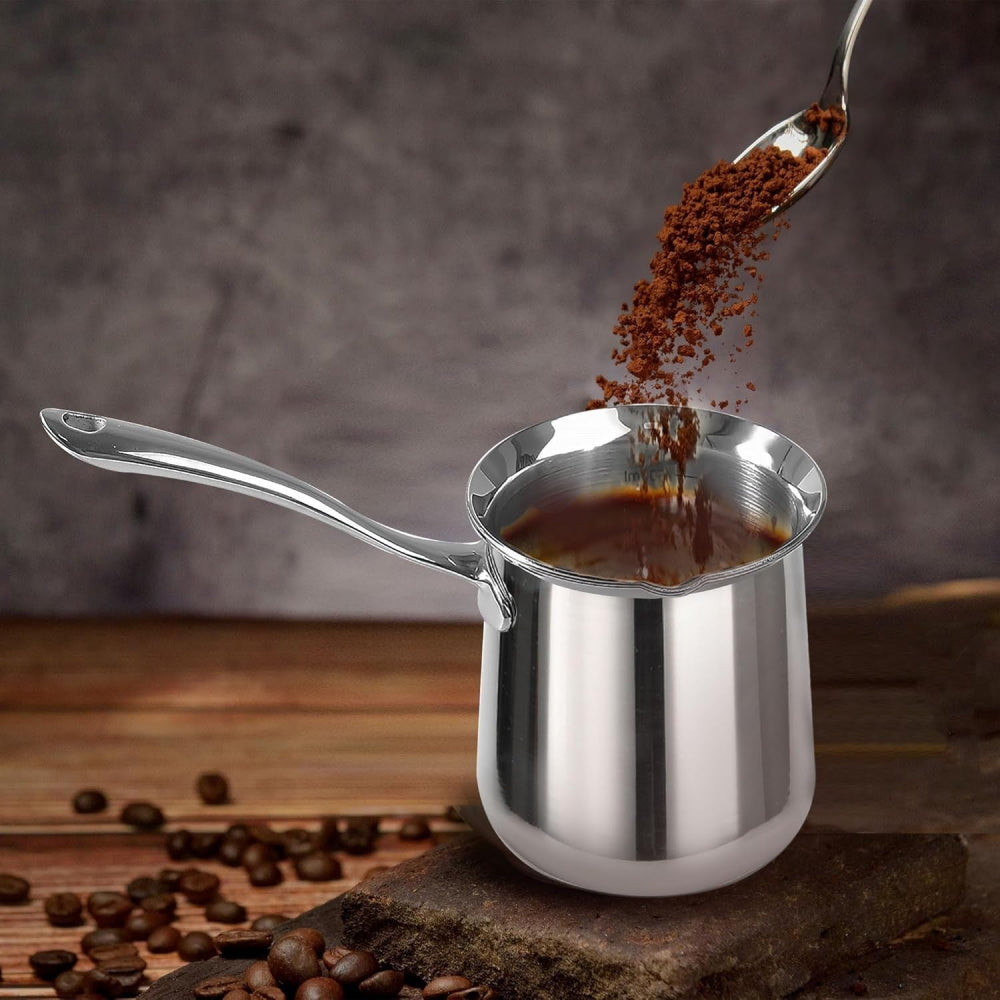 Turkish Coffee Pot: SUS304 Stainless Steel Briki for Greek & Arabic Coffee (20oz) - Take Fire