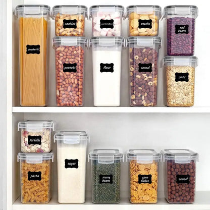 Airtight Kitchen Canisters: 24-Pc BPA-Free Set with Labels for Cereal & Sugar Storage - Take Fire
