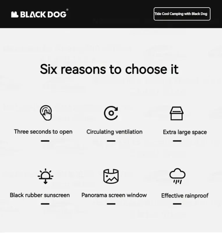 Automatic Black-Coated Camping Tent - 帐篷