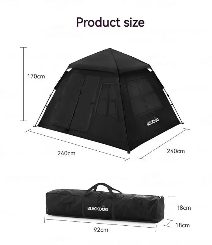 Automatic Black-Coated Camping Tent - 帐篷