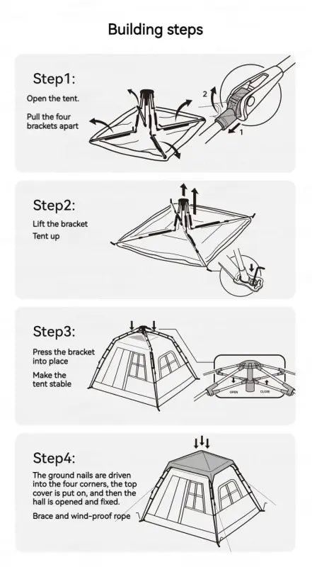 Automatic Black-Coated Camping Tent - 帐篷