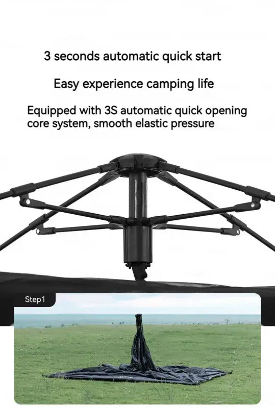 Automatic Black-Coated Camping Tent - 帐篷