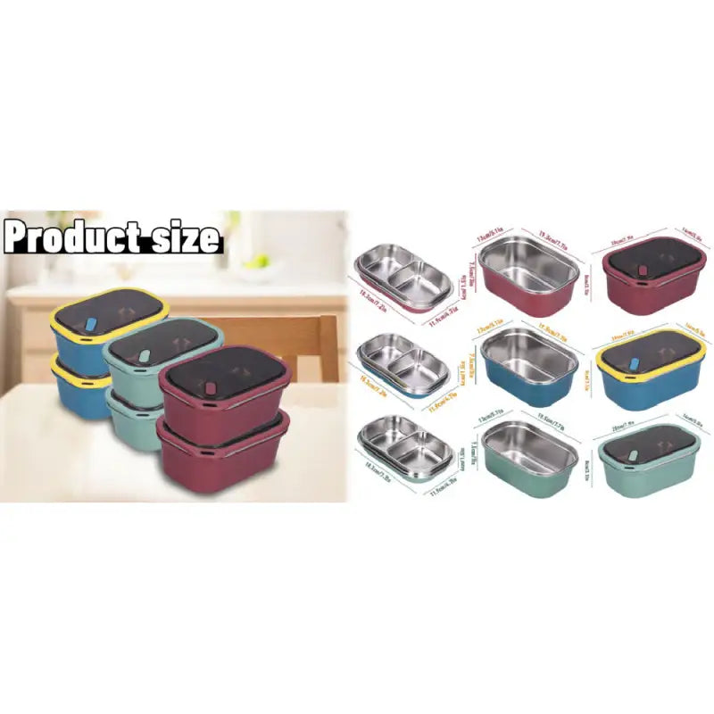 Adult Bento Lunch Box: 1200ml 2-Layer Design with Spoon for Office & Travel - Take Fire