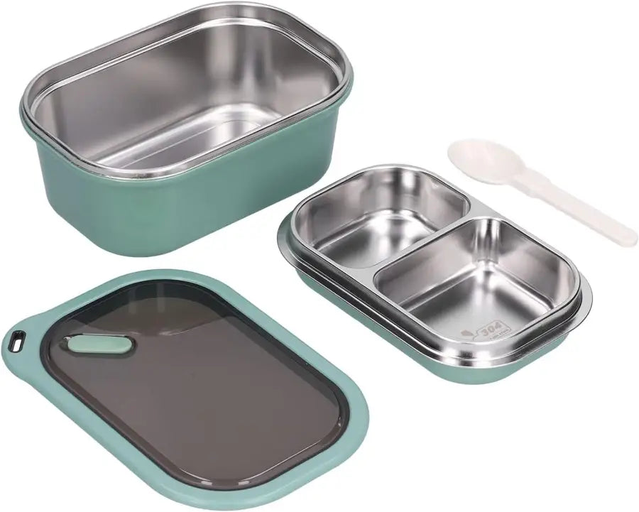 Adult Bento Lunch Box: 1200ml 2-Layer Design with Spoon for Office & Travel - Take Fire