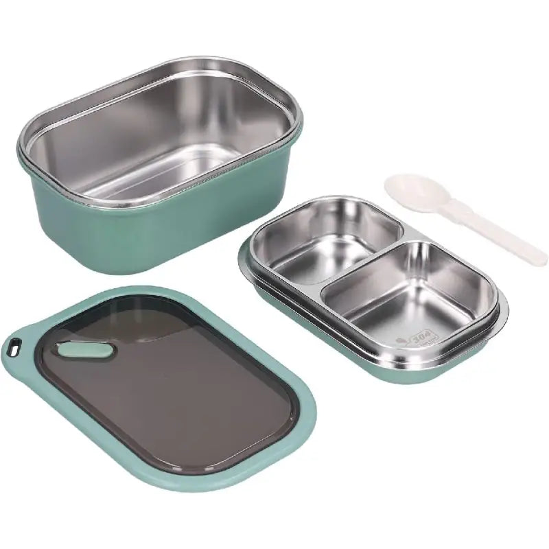 Adult Bento Lunch Box: 1200ml 2-Layer Design with Spoon for Office & Travel - Take Fire