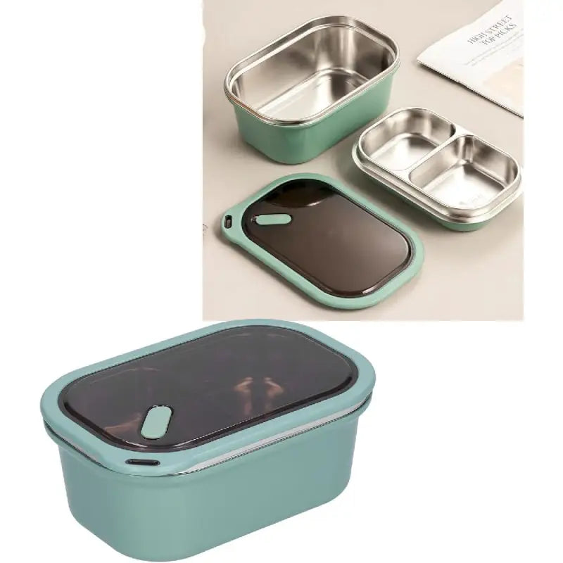 Adult Bento Lunch Box: 1200ml 2-Layer Design with Spoon for Office & Travel - Take Fire