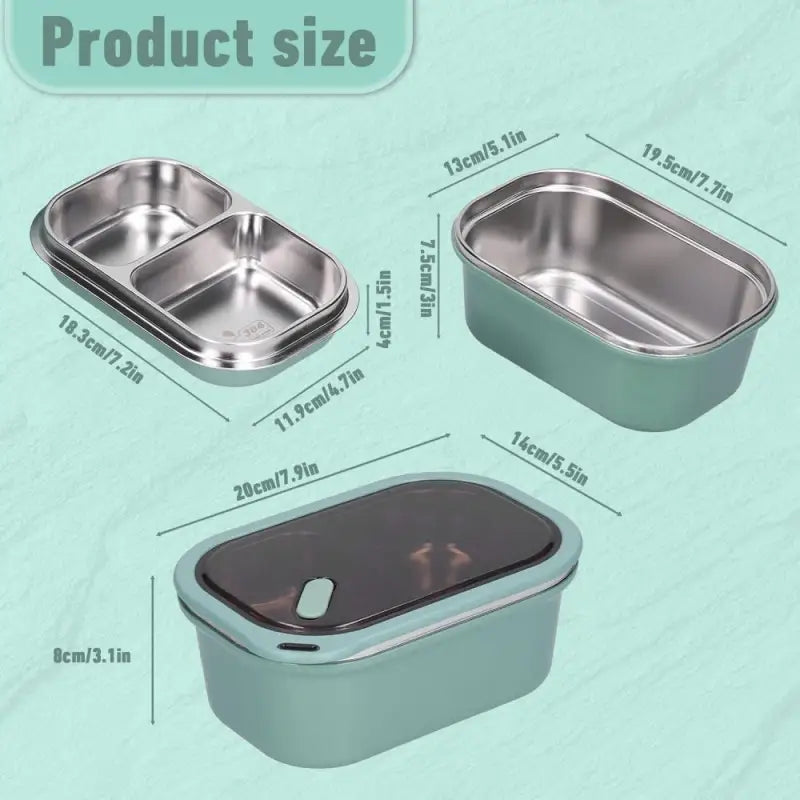 Adult Bento Lunch Box: 1200ml 2-Layer Design with Spoon for Office & Travel - Take Fire