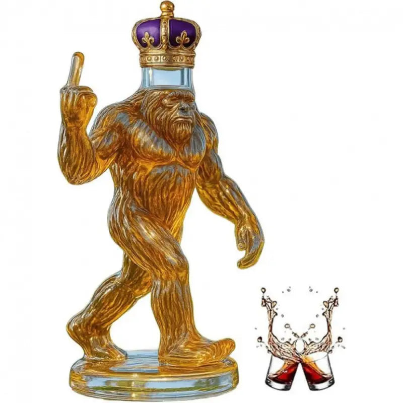 Sasquatch Themed Whiskey Glass: Unique Bigfoot Decanter for Rustic Dining & Bar Gifts - Take Fire