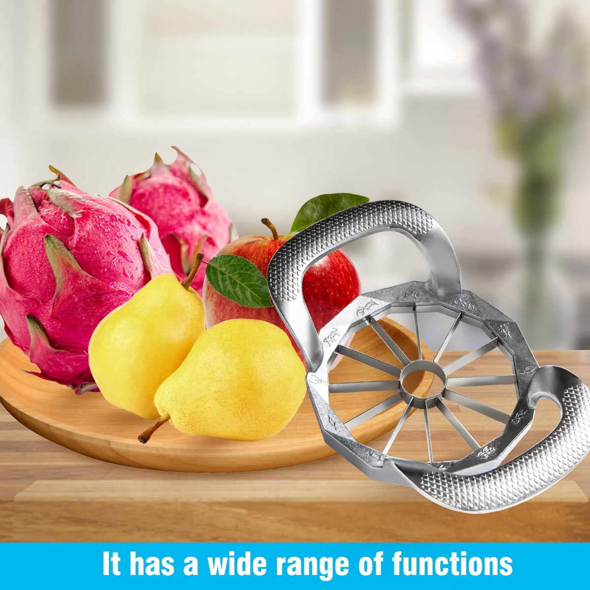 Heavy Duty Apple Slicer: 12-Blade Stainless Steel Corer & Divider with Pitter