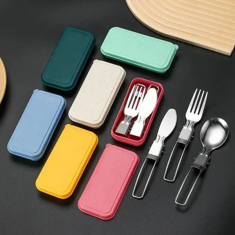 TakeFunGOGOGO Compact 3-Piece Stainless Steel Cutlery Set TakeFunGOGOGO 