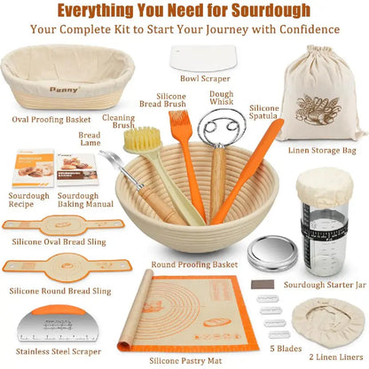 Complete Sourdough Starter Kit for Artisan Baking Journey with Glass Jar