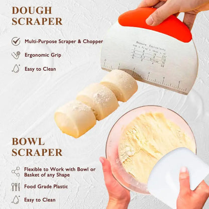 Artisan Bread Making Kit: 9" Round Banneton Basket & Glass Starter Jar Included - Take Fire