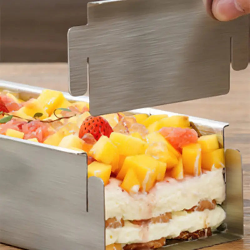 Removable Frame Cake Pan: Aluminum Rectangular Mold with Lid & Stainless Spatula - Take Fire
