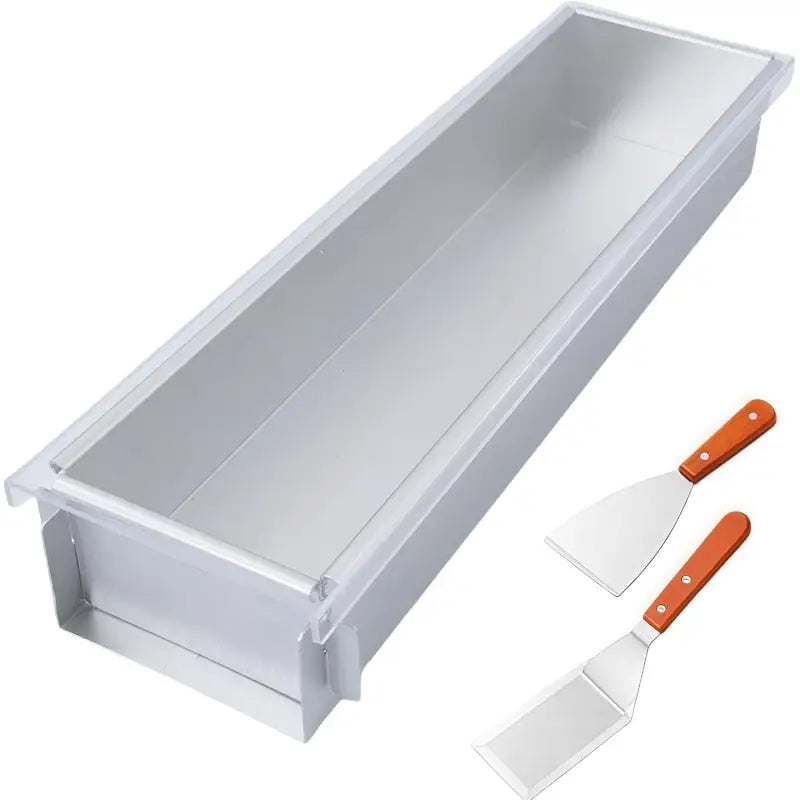 Removable Frame Cake Pan: Aluminum Rectangular Mold with Lid & Stainless Spatula - Take Fire