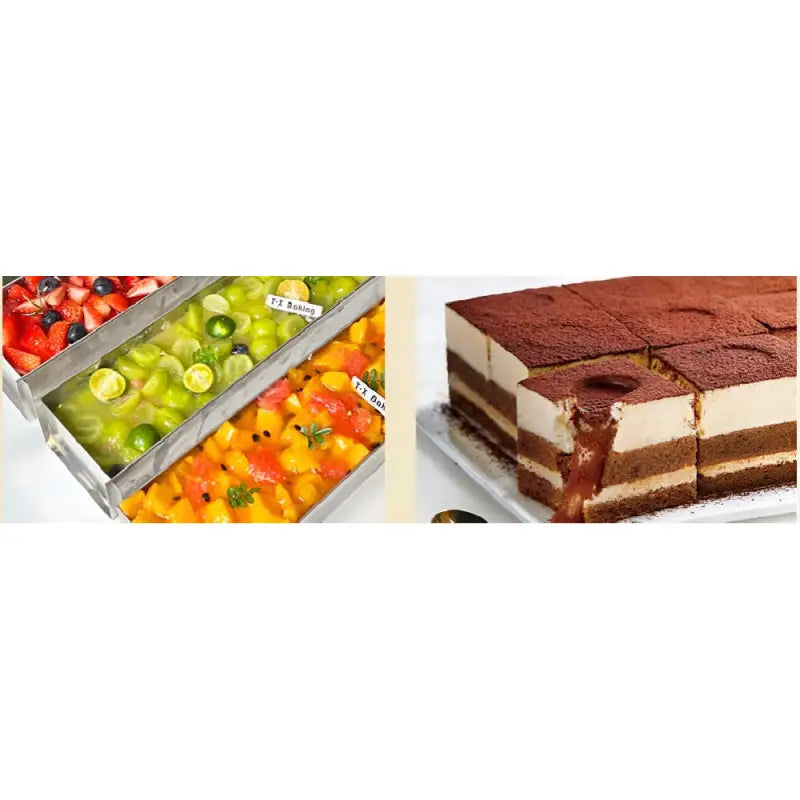 Removable Frame Cake Pan: Aluminum Rectangular Mold with Lid & Stainless Spatula - Take Fire